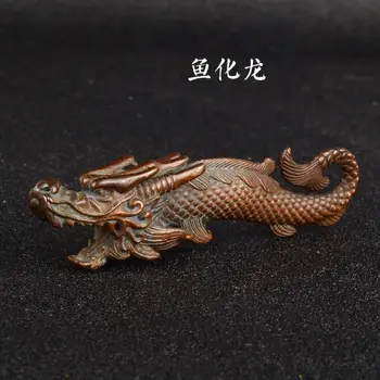 Рыба с головой дракона превратилась в драконью античную мякоть, покрытую медью, китайский античный орнамент dragon zi kiss