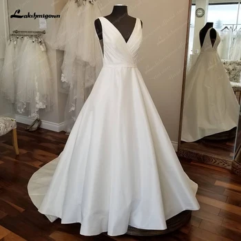 Свадебное платье Lakshmigown Princess из атласа для женщин 2024, белое, Vestidos Novias, свадебные платья трапециевидной формы, новое поступление