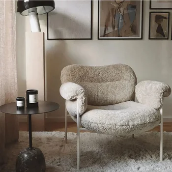 Скандинавский дизайнерский Фланелевый стул для гостиной, Простой Легкий Роскошный Односпальный диван, Кресло для отдыха, мебель для гостиной, Кресло для балкона C