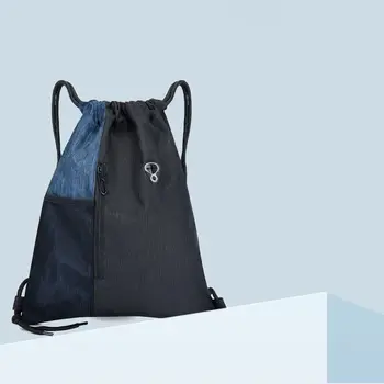 Спортивная косметичка для спортзала, пляжная сумка, нейлоновый лоскутный мужской рюкзак на шнурке, женская сумка через плечо, сумка Ins