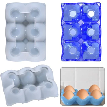 Стеллаж для хранения яиц с 6 отделениями, силиконовая форма, отверстия, держатель, Лоток, контейнер, Эпоксидная форма, домашний декор ручной работы