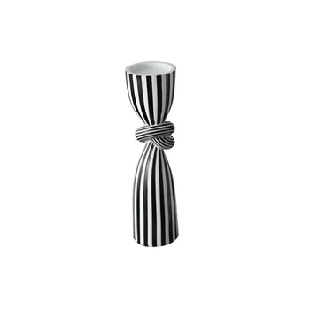 Черно-белый полосатый Твист-подсвечник с орнаментом из смолы, украшение обеденного стола, Нестандартная подставка для контейнера для свечей