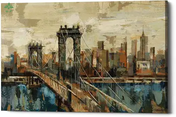 Эпический Нью-Йорк, живописный Лондонский мост, холст, картина маслом, Украшение стен домашнего офиса